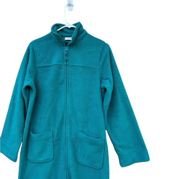 L.L.Bean Vintage  Full Zip Turquoise Robe XS - Picture 3 of 5